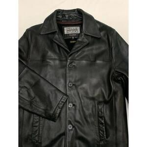 VTG 90s Wilson Pelle Studio  Black Leather Jacket Removable Thinsulate Liner M